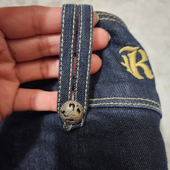 Rich & Skinny Flare Leg Jeans Sz  28 Made in Usa Dark Wash Boho Western - Picture 8 of 13